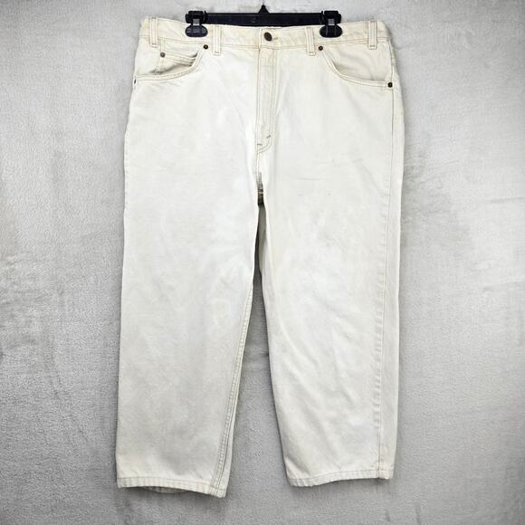 Levi's Other - Vintage Levis 550 Jeans 40x30 Cream (Fits 38x23) Hemmed 90s Denim Relaxed Fit